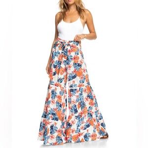 Pismo State Beach Floral-Print Tiered Pants